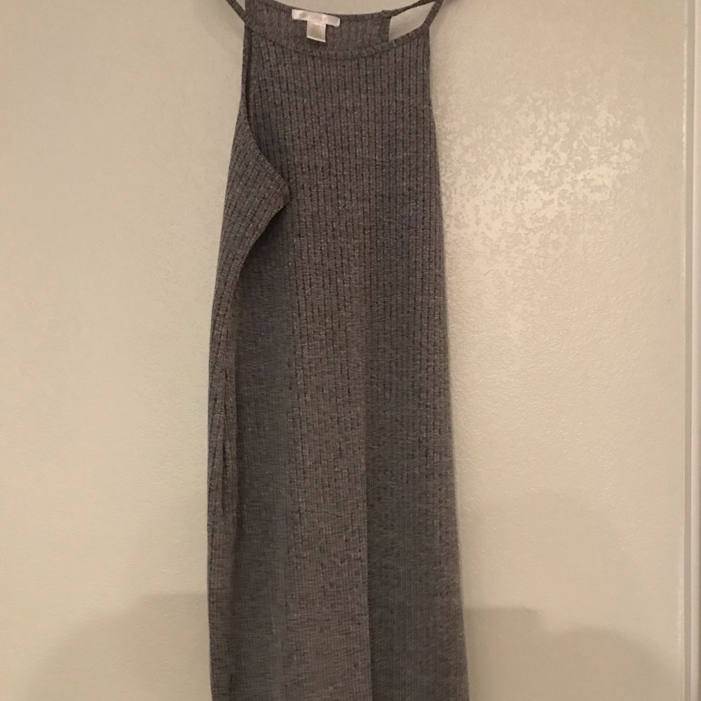 Grey striped mini dress